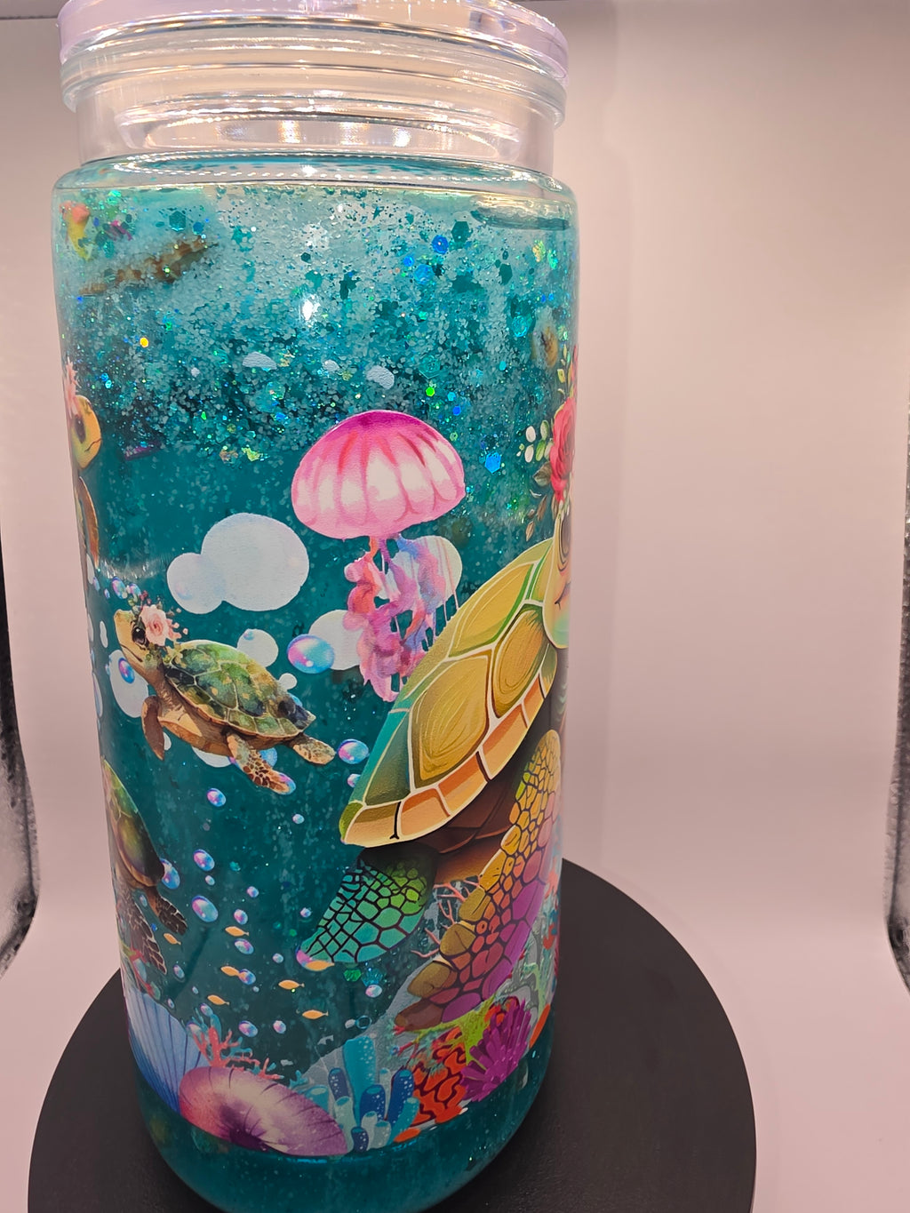 20oz snow globe tumbler turtle