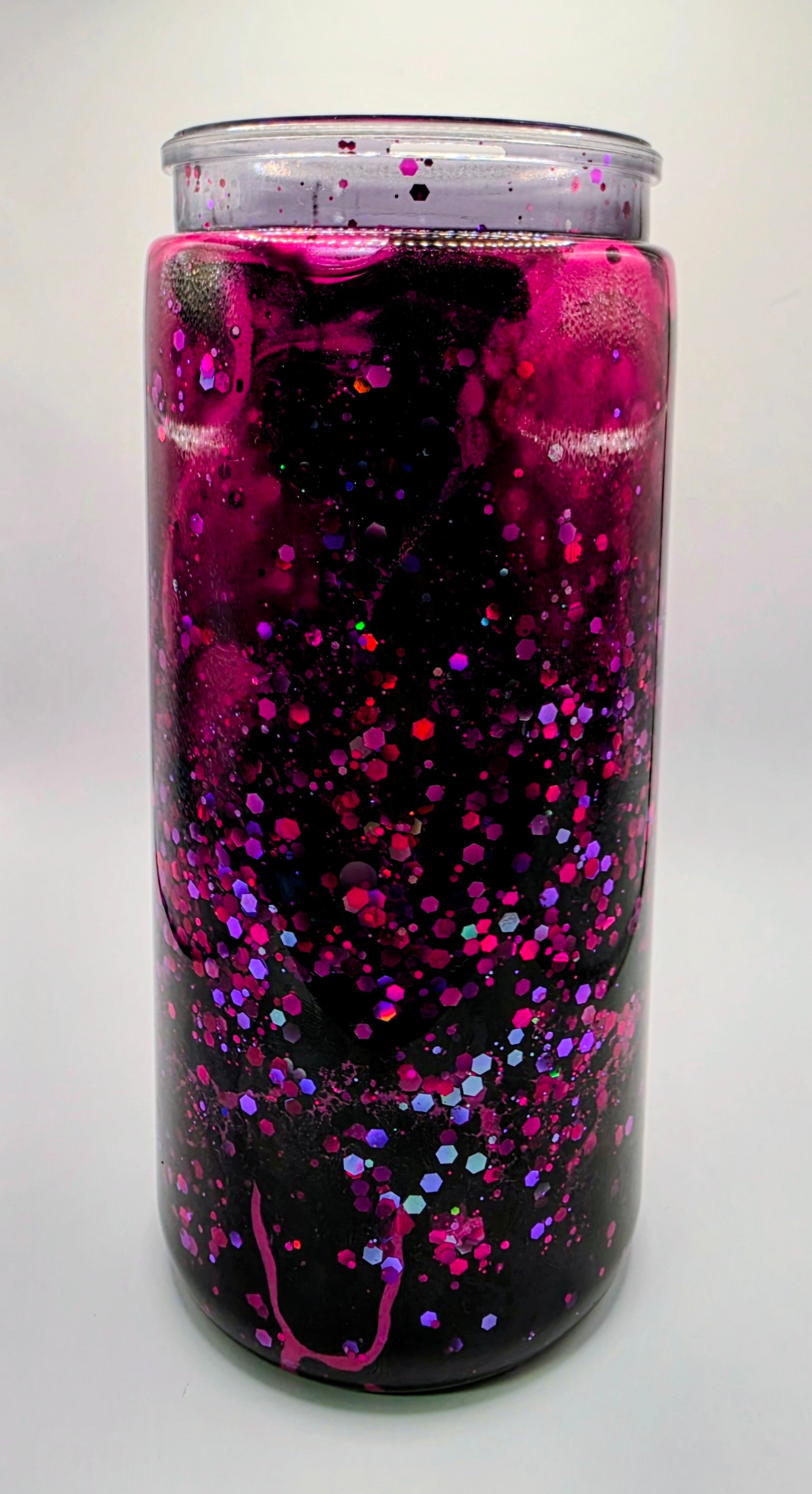 customized black & colored 20oz snow globe tumbler