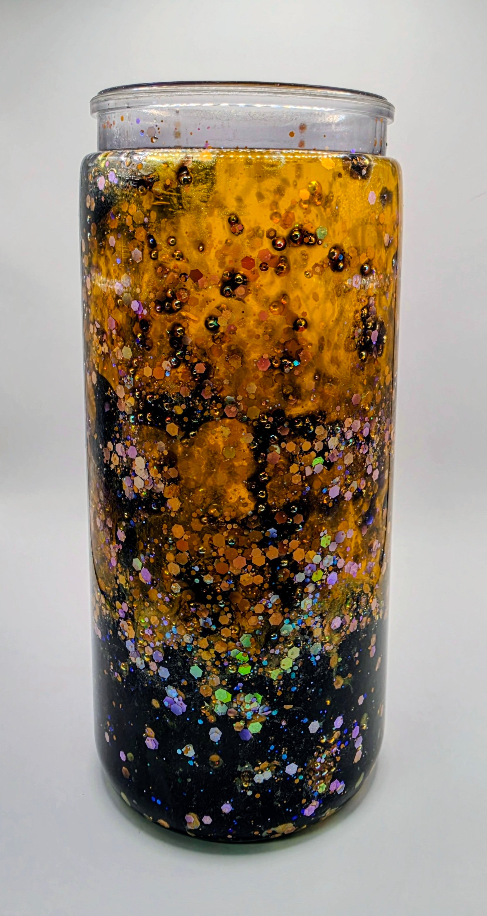 customized black & colored 20oz snow globe tumbler
