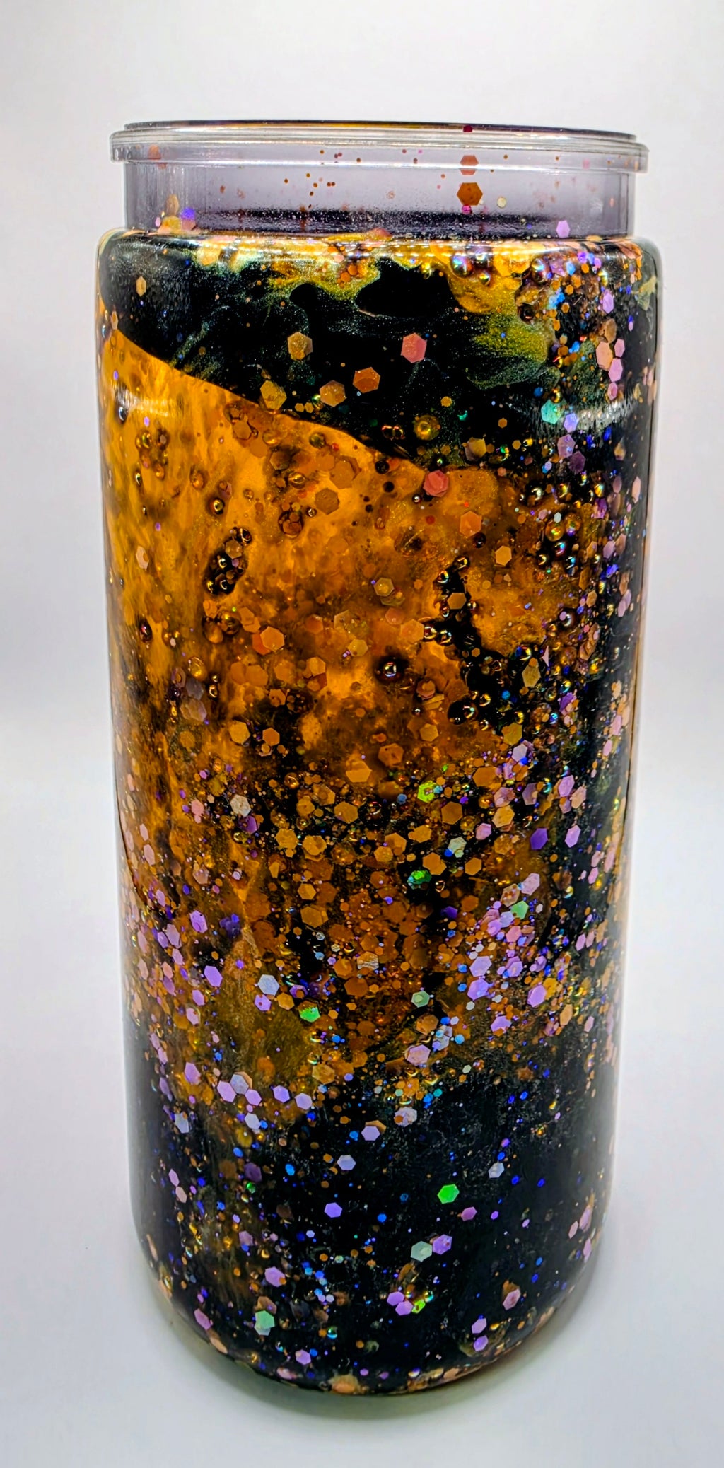 customized black & colored 20oz snow globe tumbler