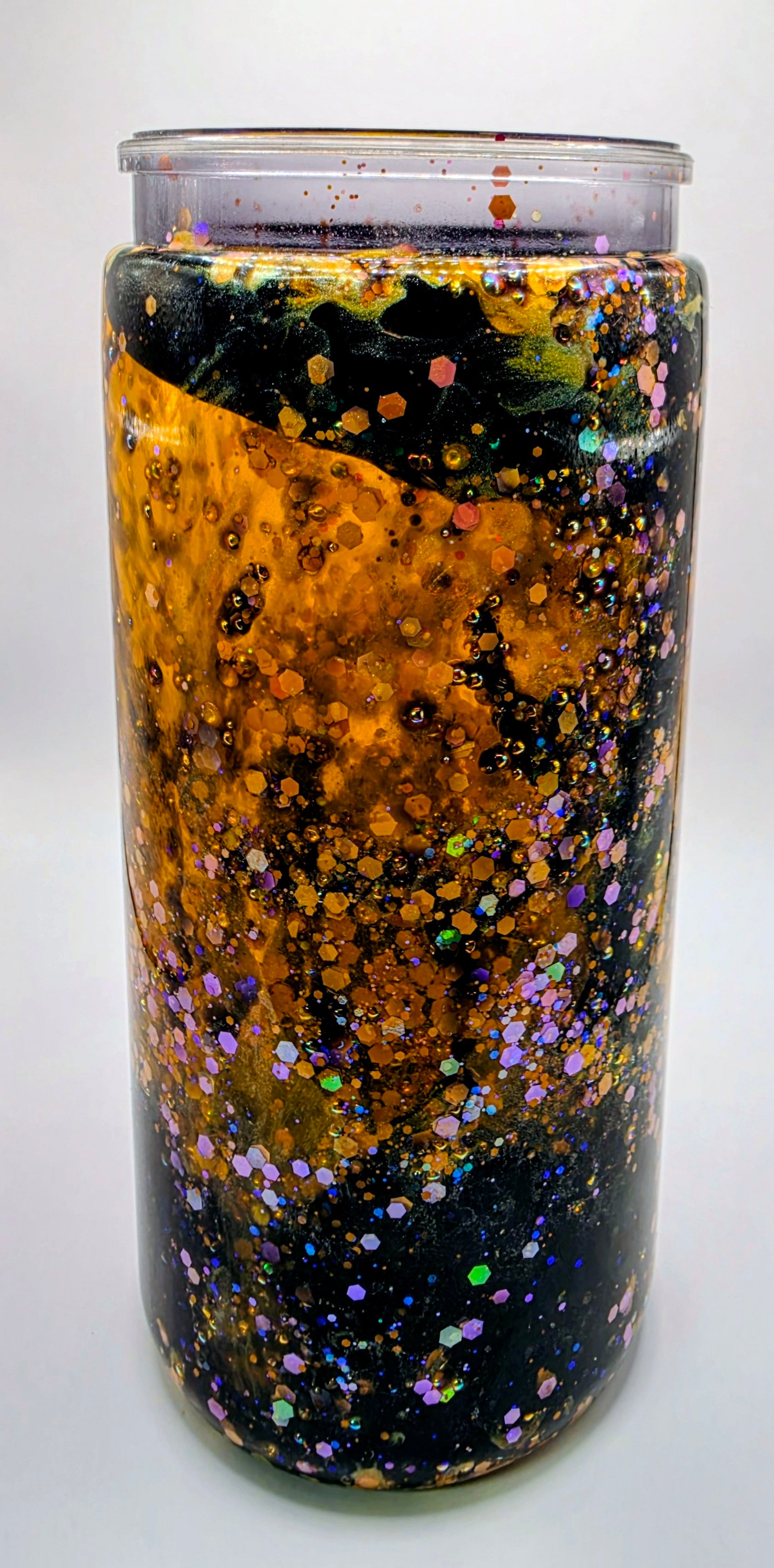 customized black & colored 20oz snow globe tumbler