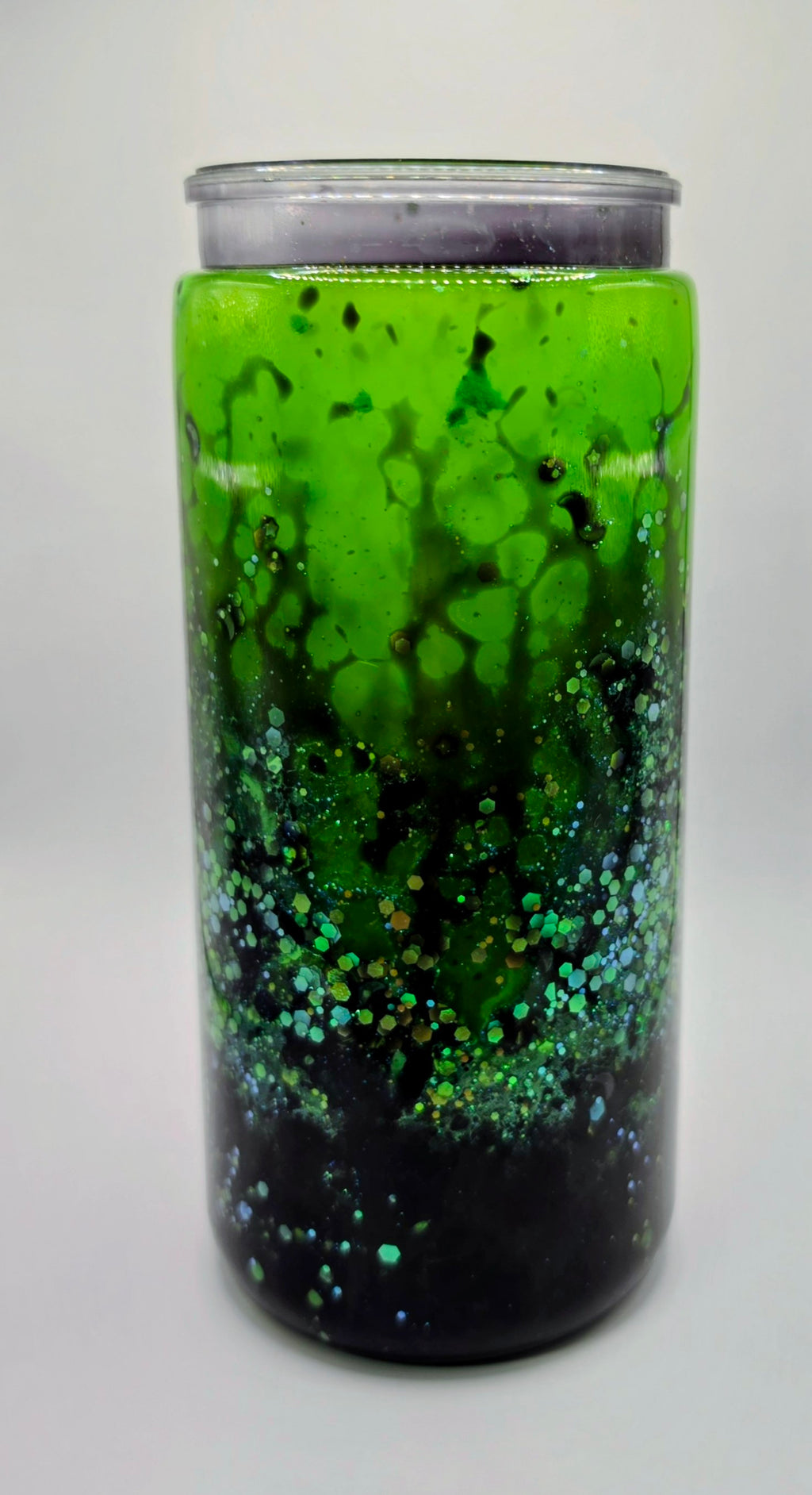 customized black & colored 20oz snow globe tumbler