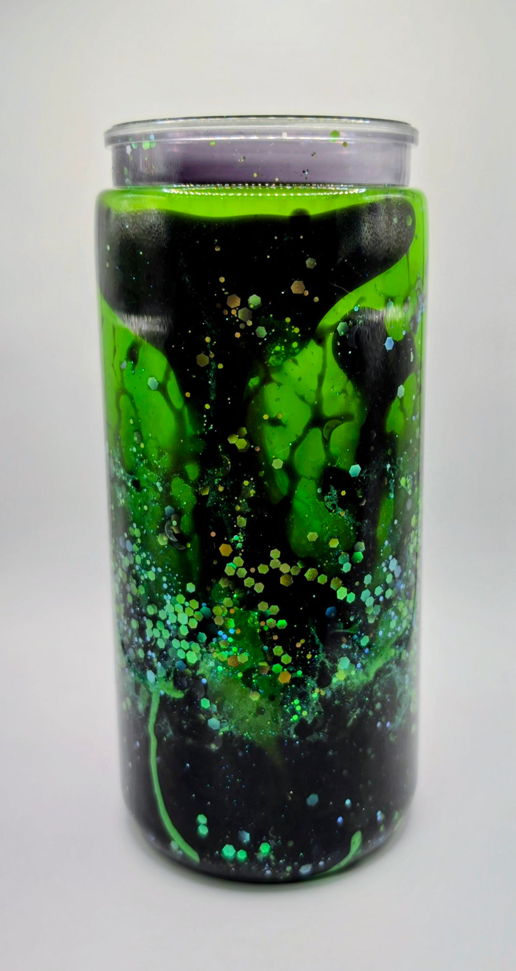 customized black & colored 20oz snow globe tumbler