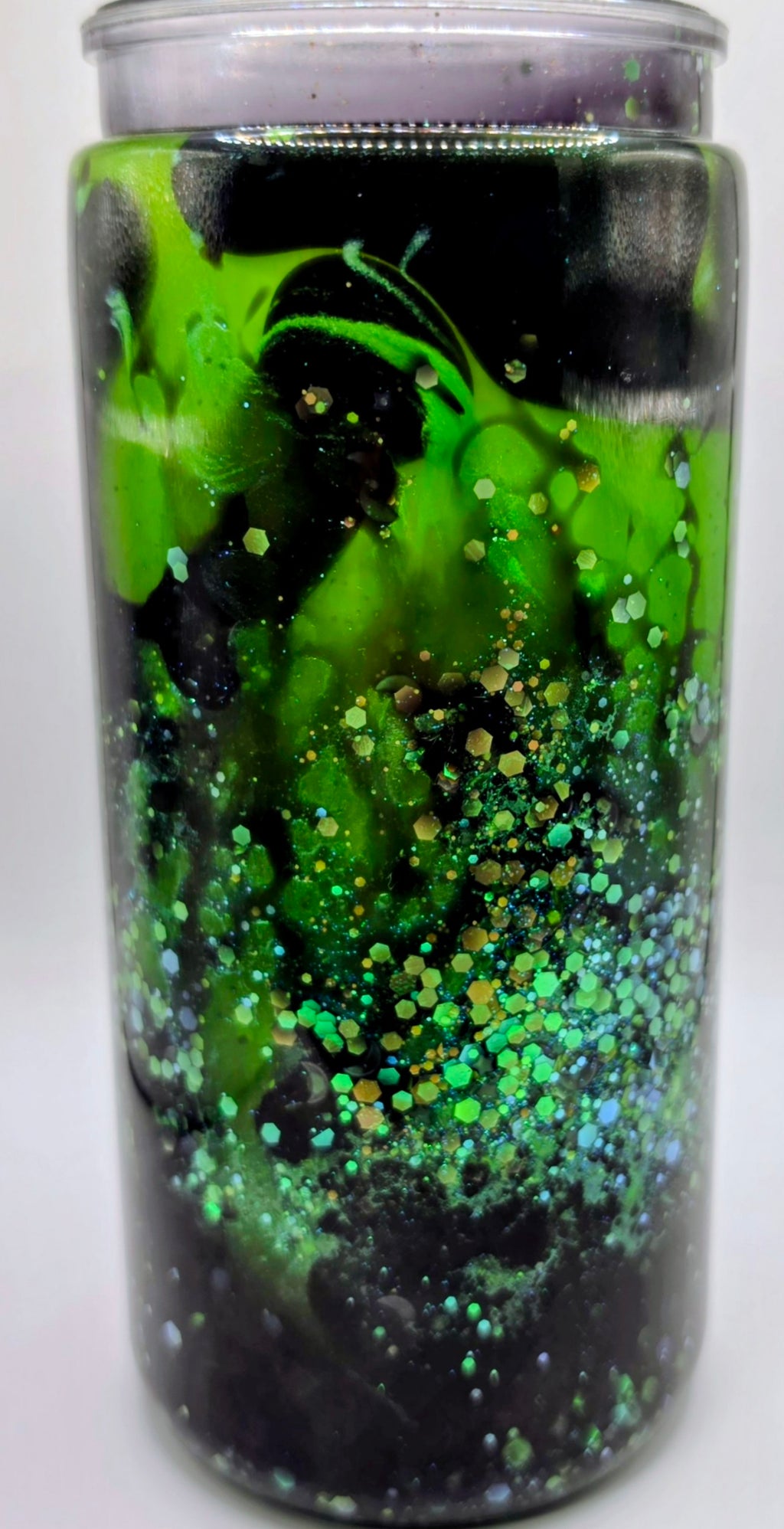 customized black & colored 20oz snow globe tumbler