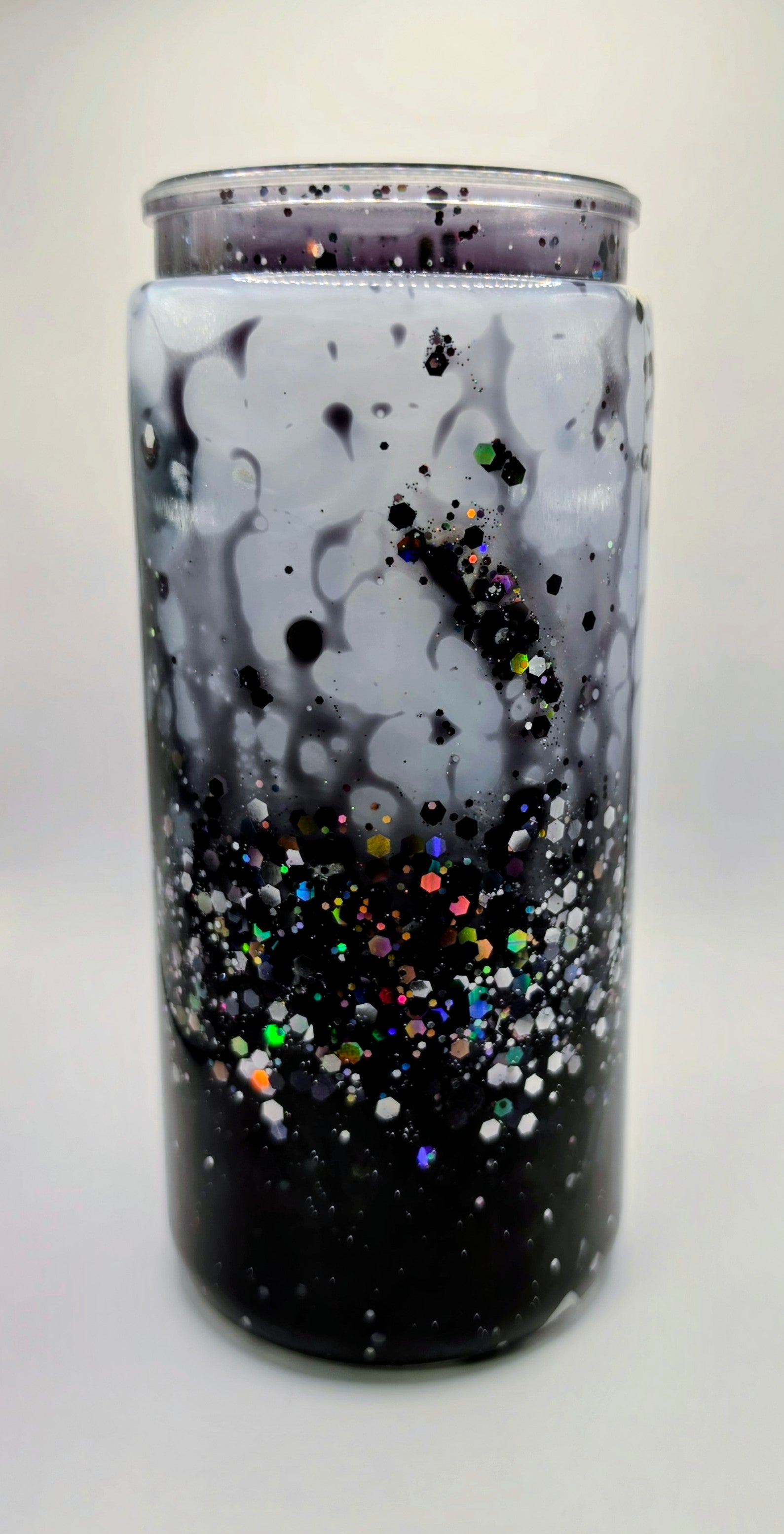 customized black & colored 20oz snow globe tumbler