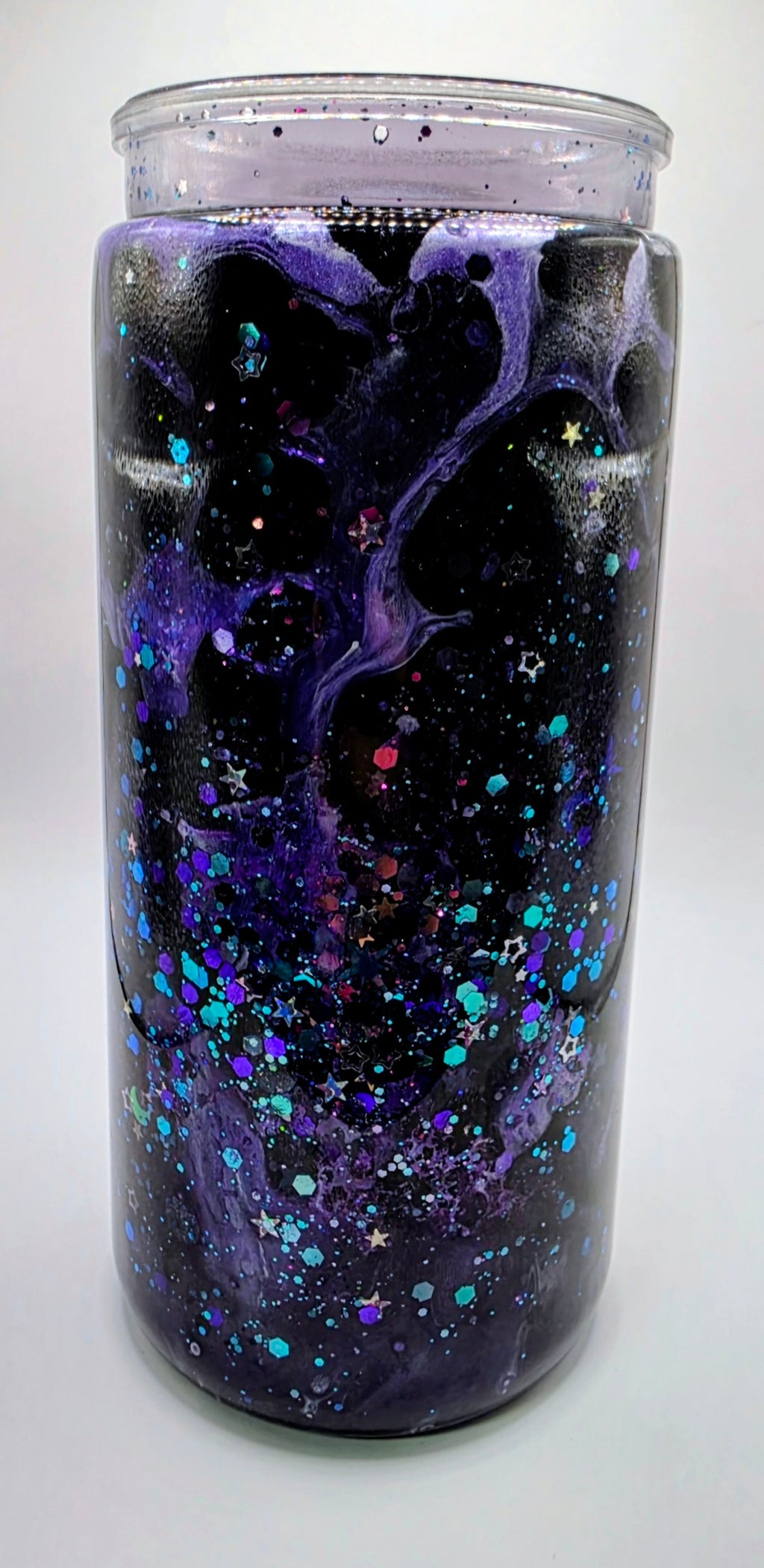 customized black & colored 20oz snow globe tumbler
