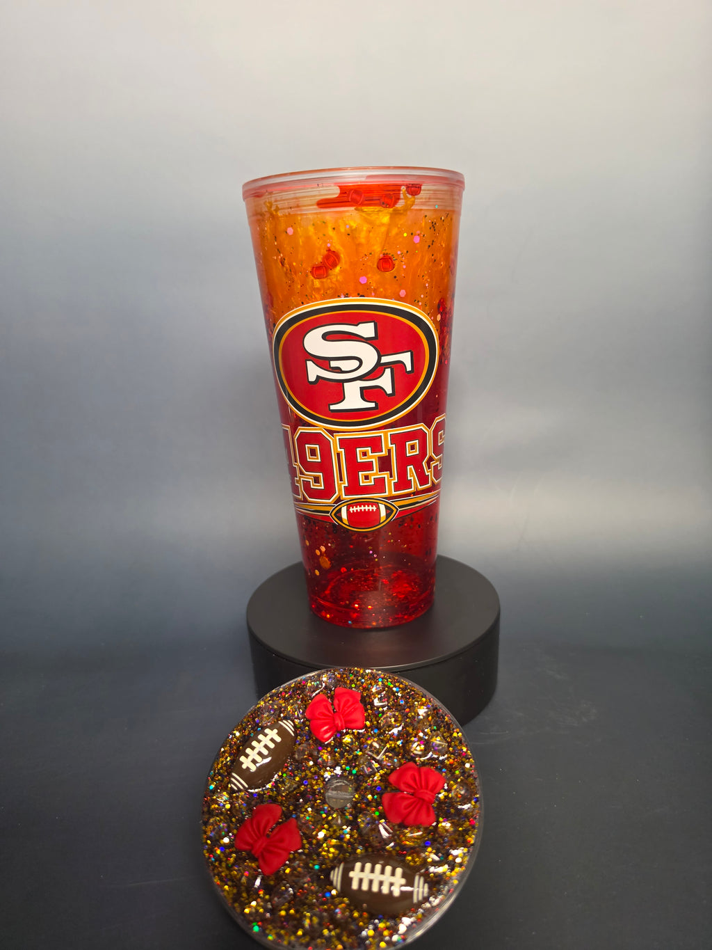 Football team cup 24 oz snow globe tumbler
