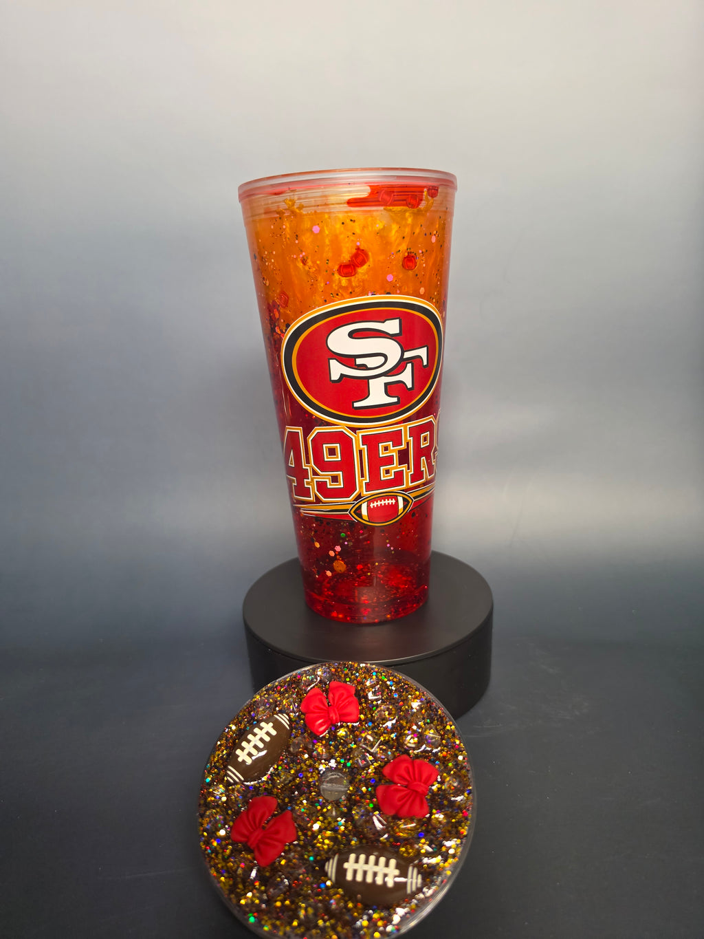 Football team cup 24 oz snow globe tumbler