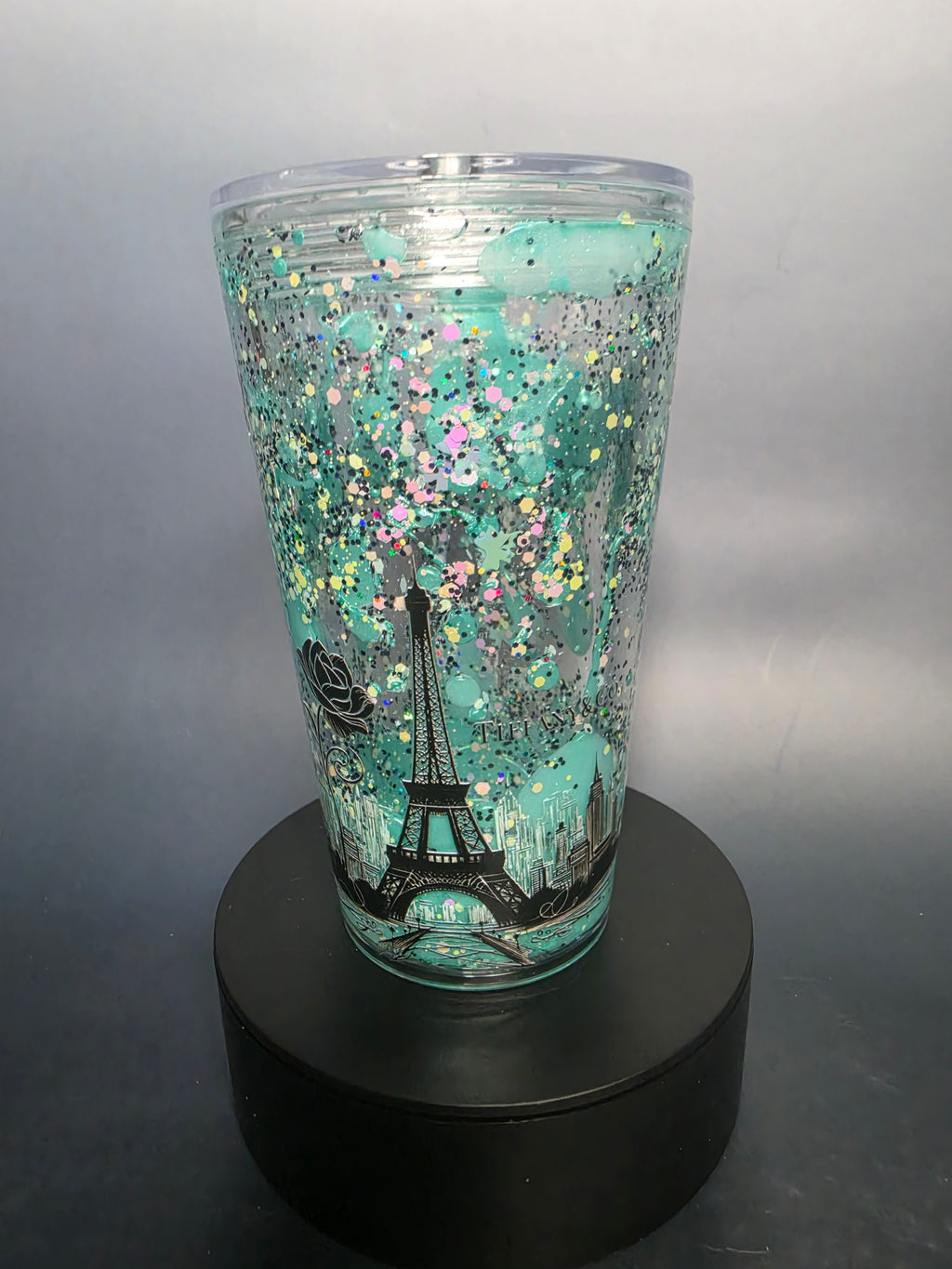 TIFF 16oz snow globe tumbler