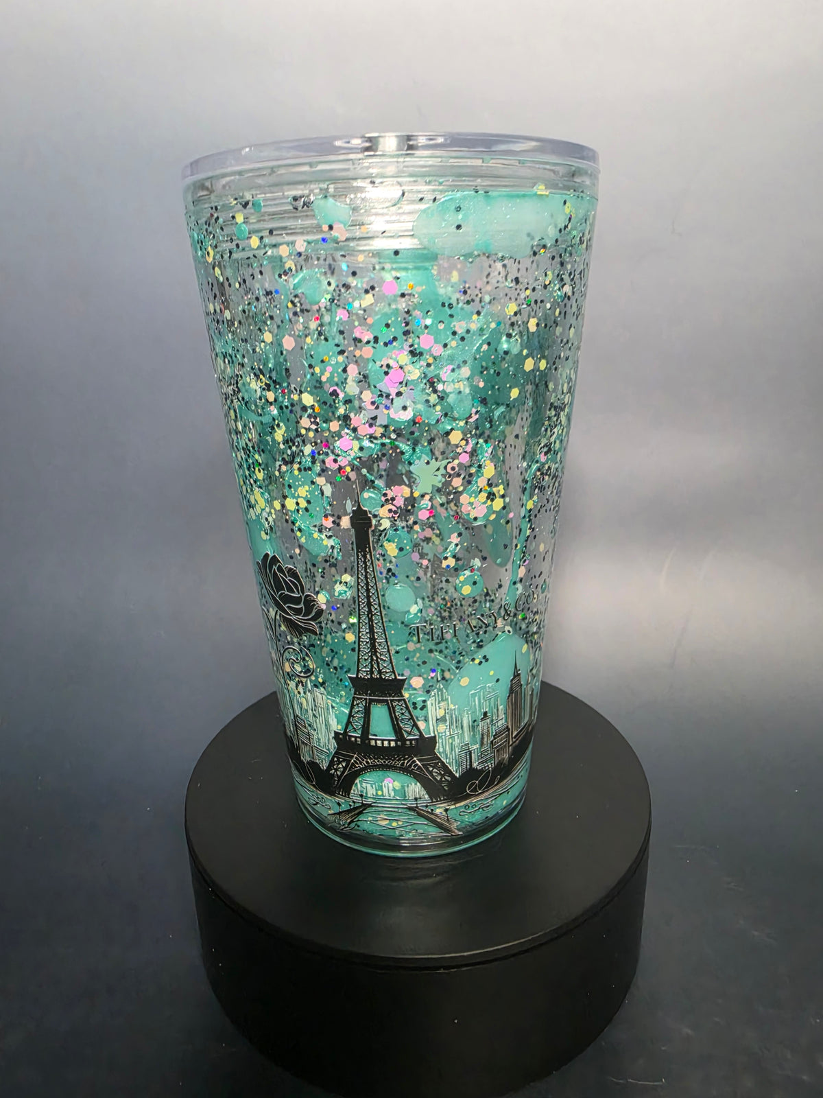 TIFF 16oz snow globe tumbler