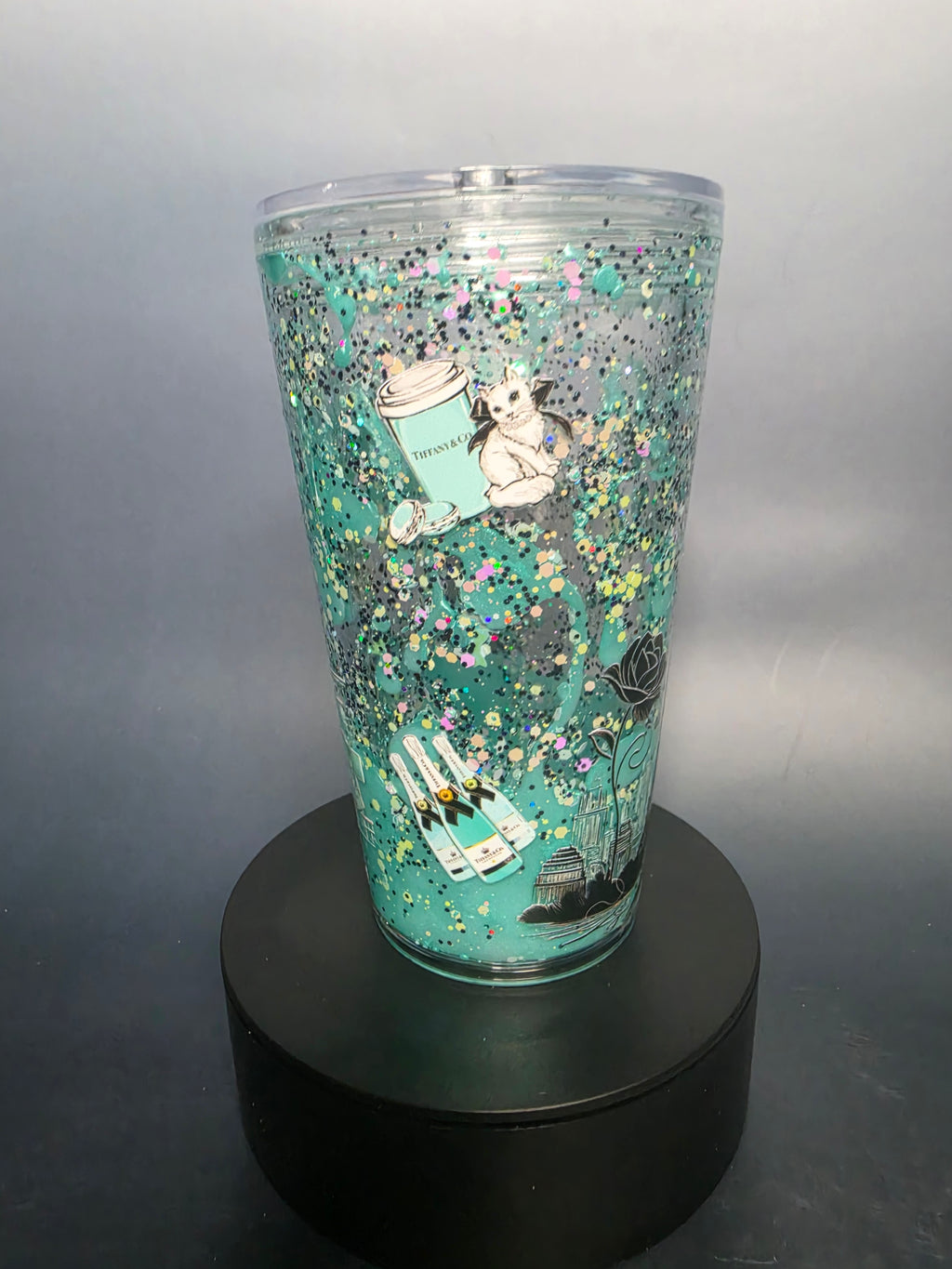 TIFF 16oz snow globe tumbler