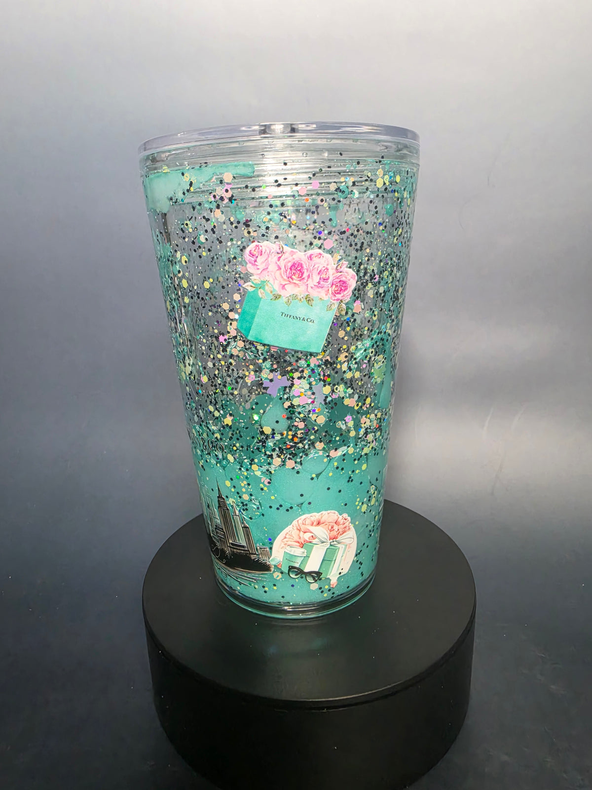 TIFF 16oz snow globe tumbler