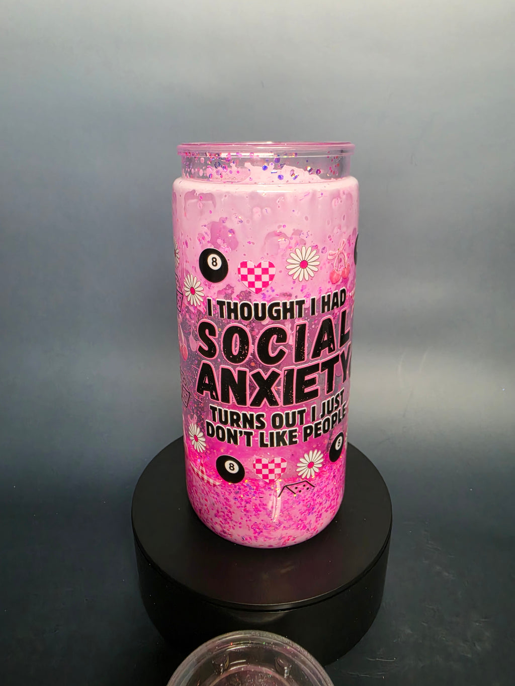Social Anxiety 20 oz snow globe tumbler