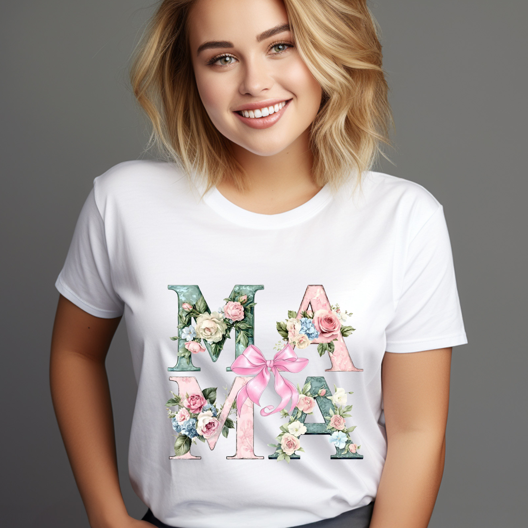 floral MAMA short sleeve shirt