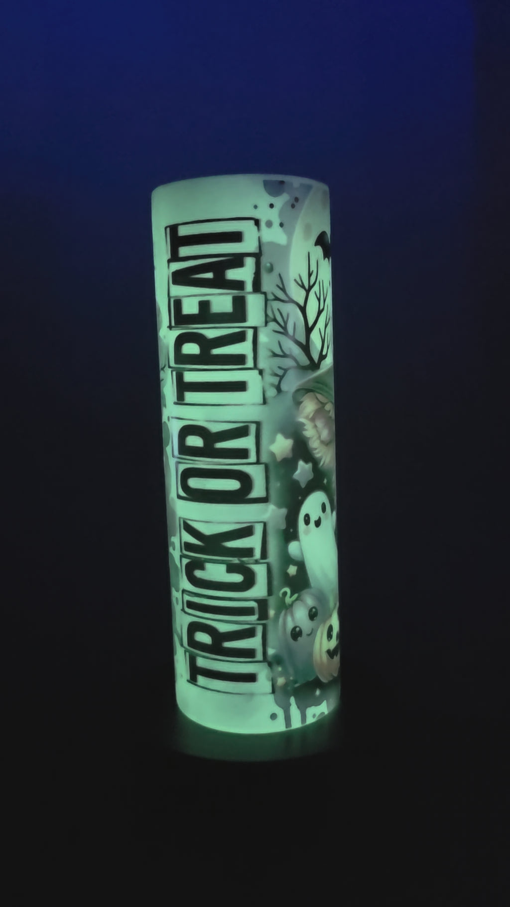 30oz Glow in the dark halloween cow tumbler