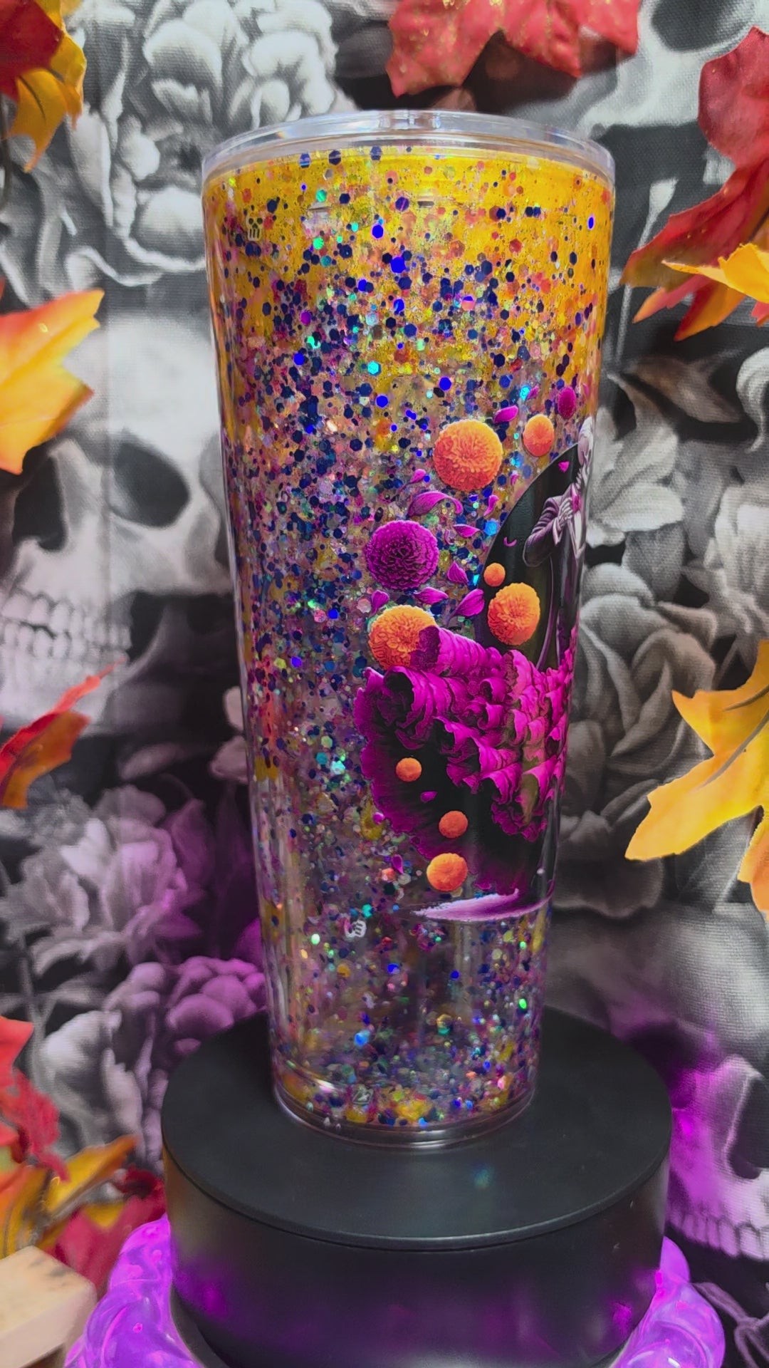 Día Del Las mortas 24oz snowglobe tumbler