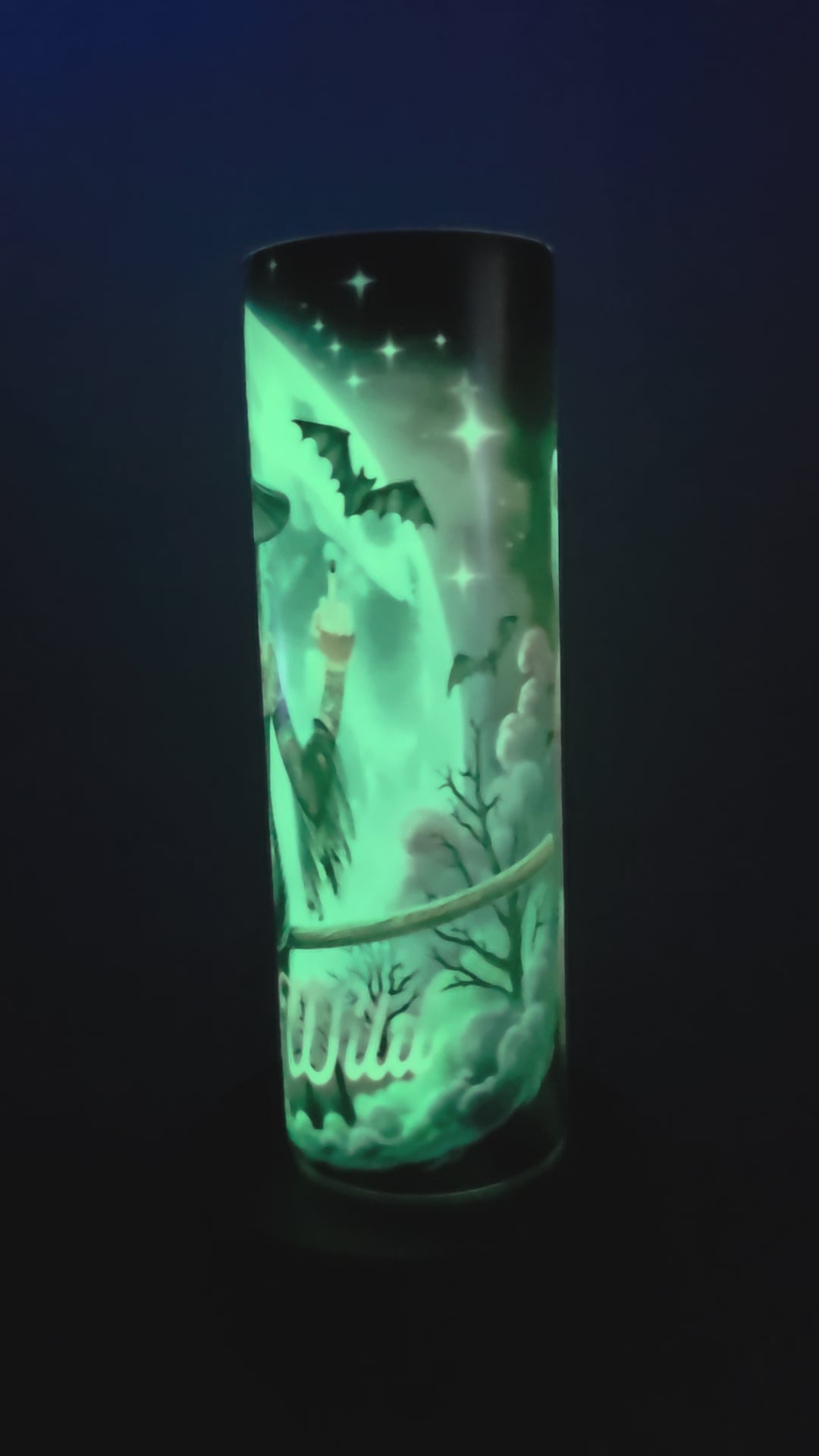 30oz glow in the dark, wicked and wild, witch tumbler