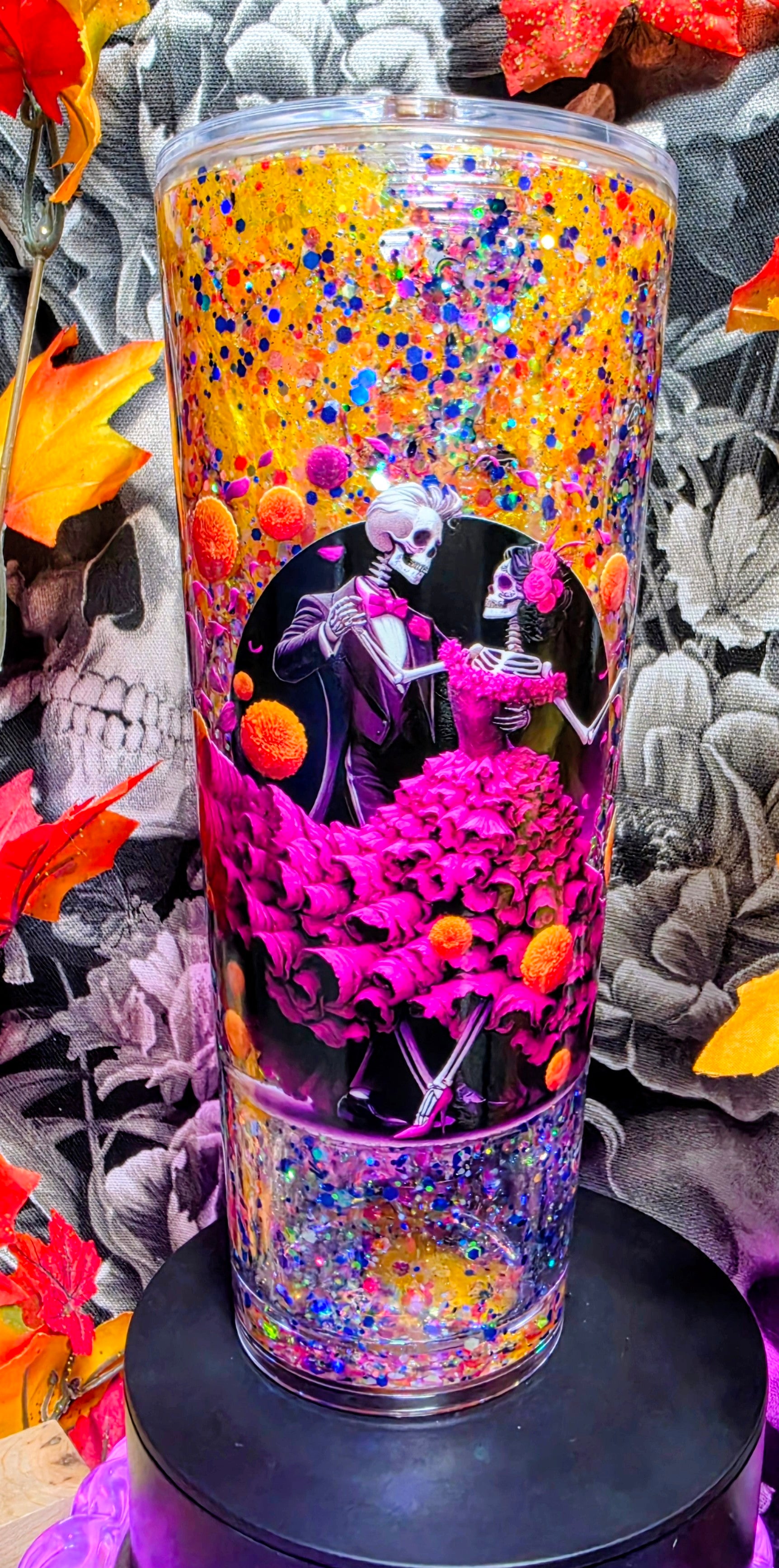 Día Del Las mortas 24oz snowglobe tumbler
