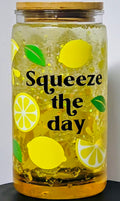 Squeeze the day lemonade 16 oz snow globe tumbler