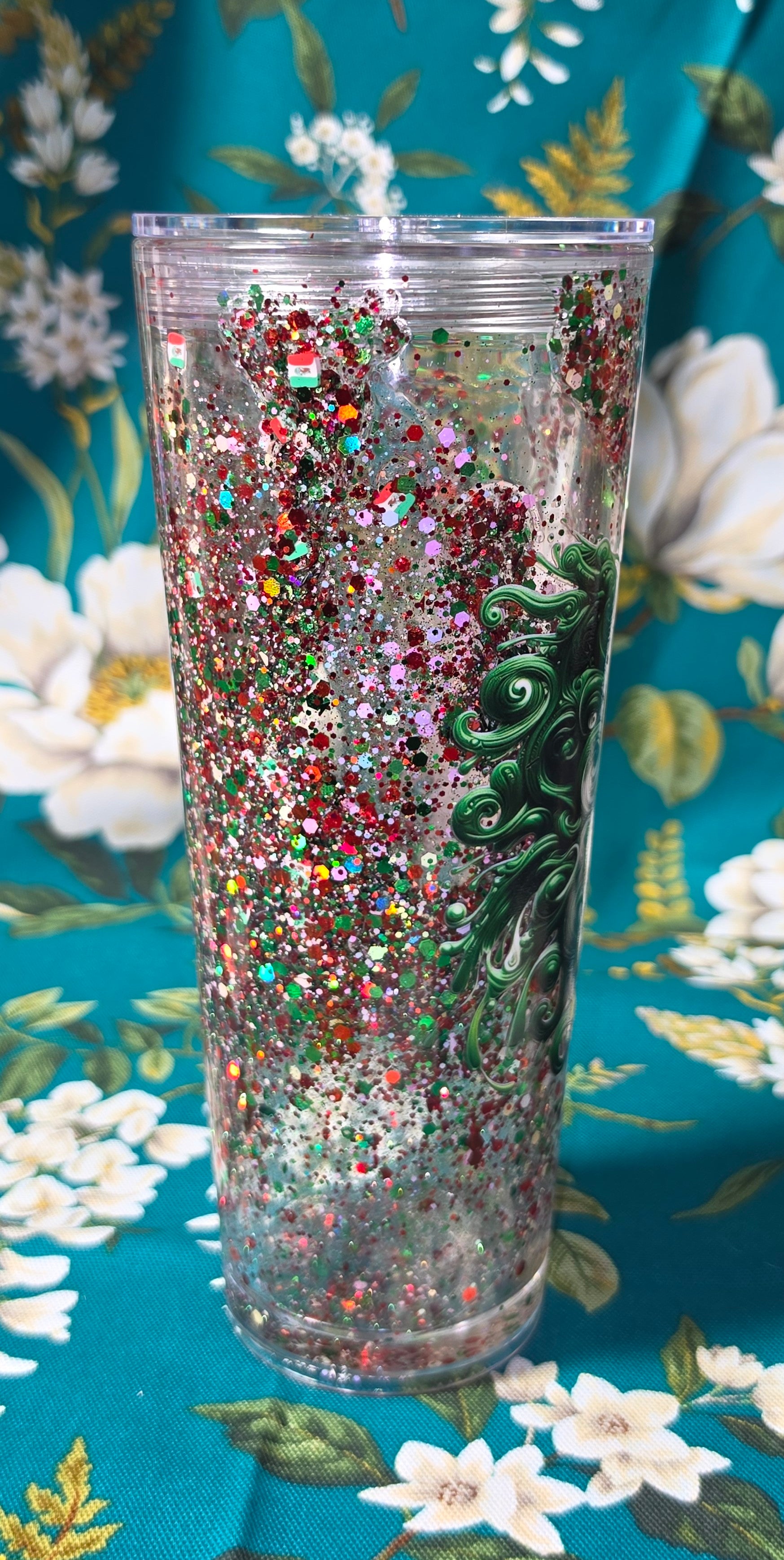 24oz Mexican themed tumbler with flag