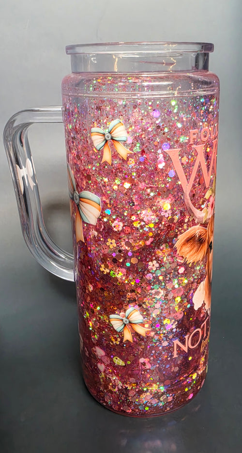 20oz acrylic snowglobe tumbler follow the word not the herd