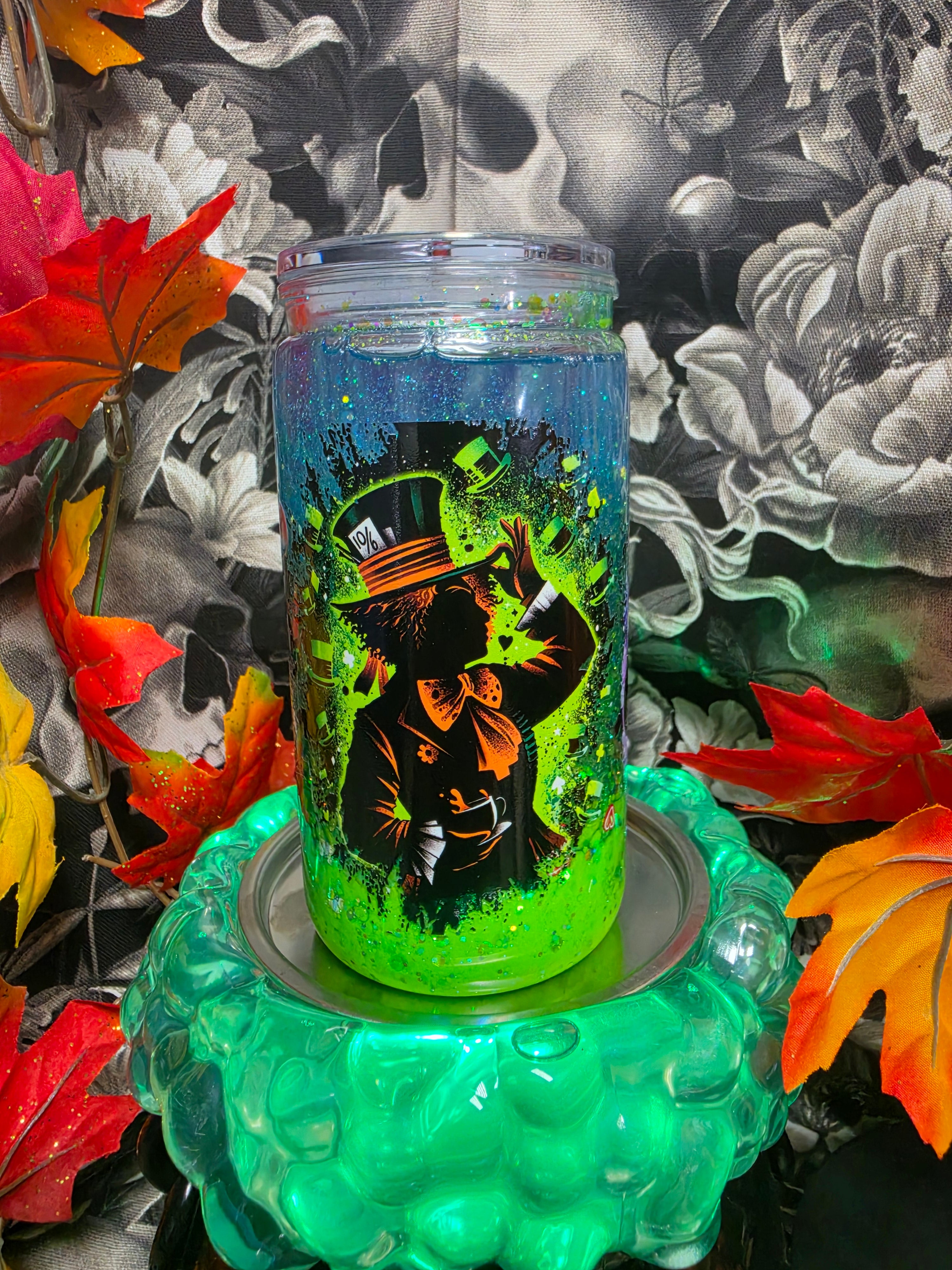 Custom Alice 16 oz snow globe tumbler