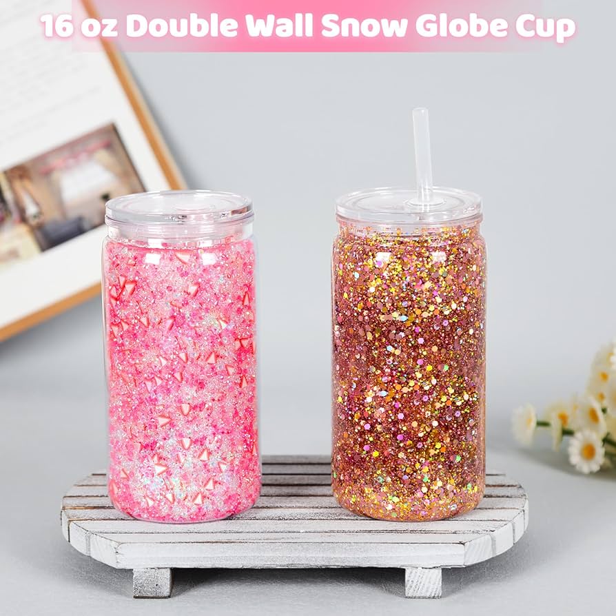Customized 16oz snow globe tumbler