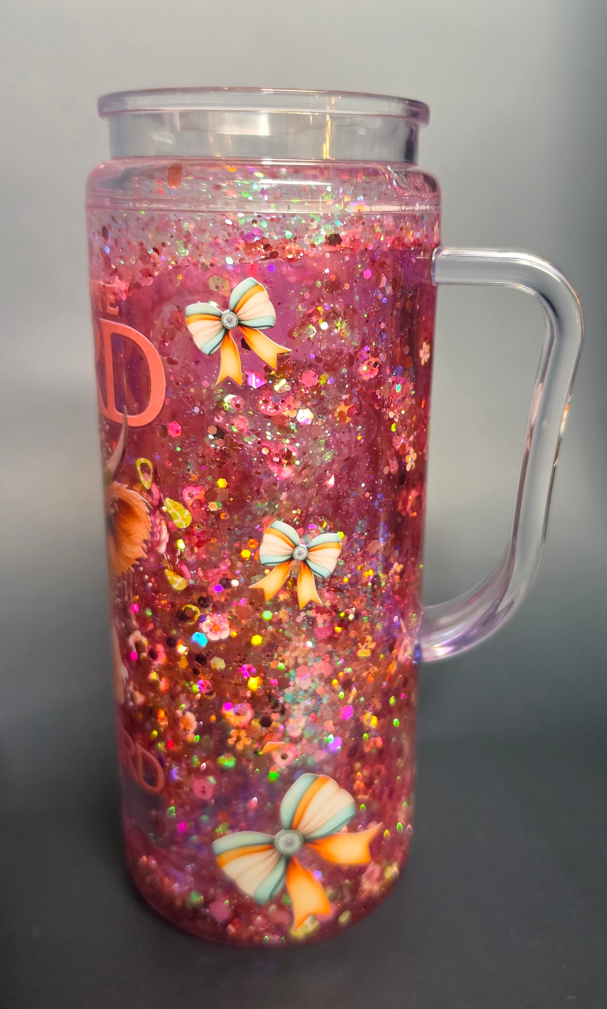 20oz acrylic snowglobe tumbler follow the word not the herd
