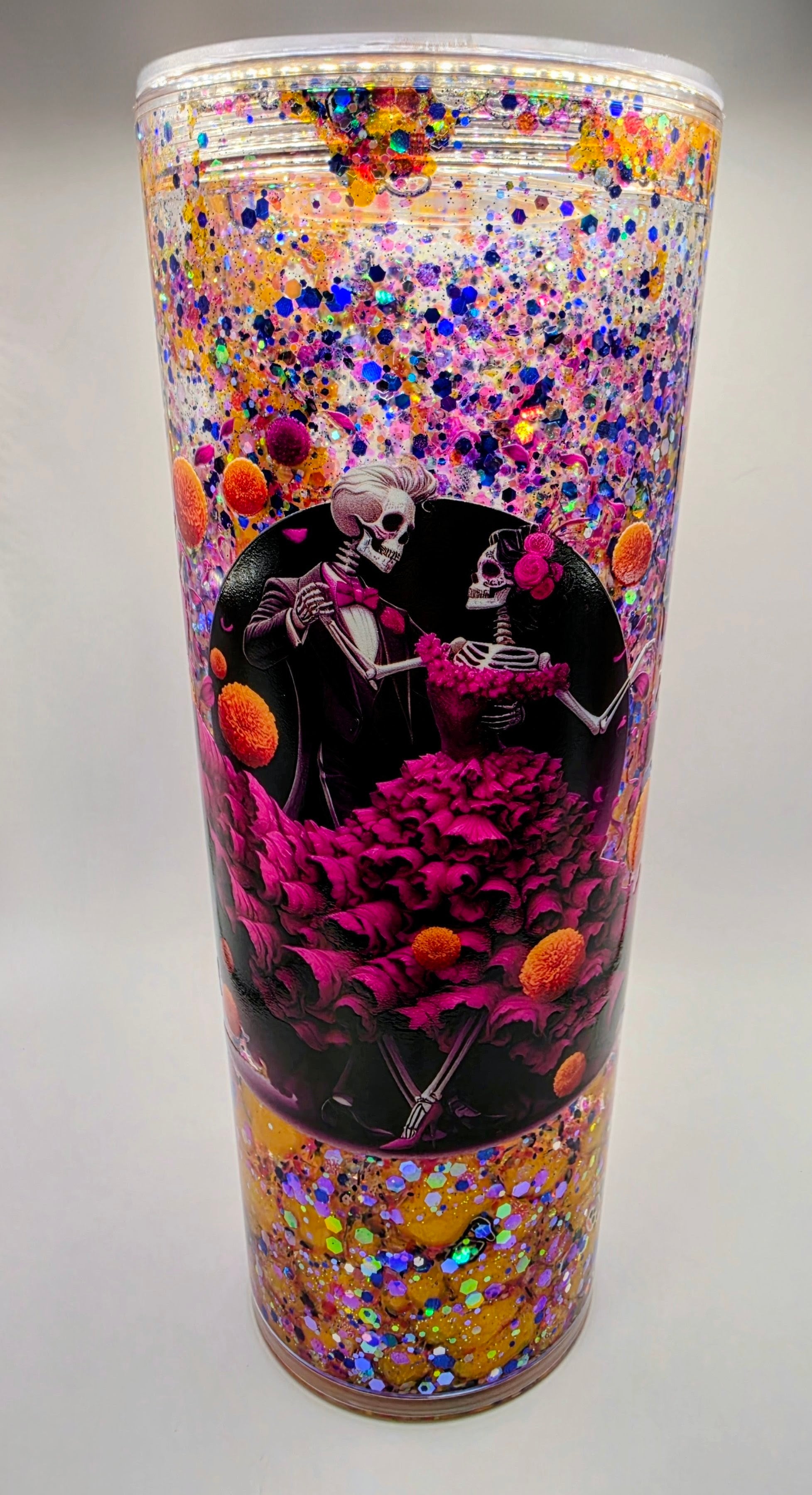 Día Del Las mortas 24oz snowglobe tumbler