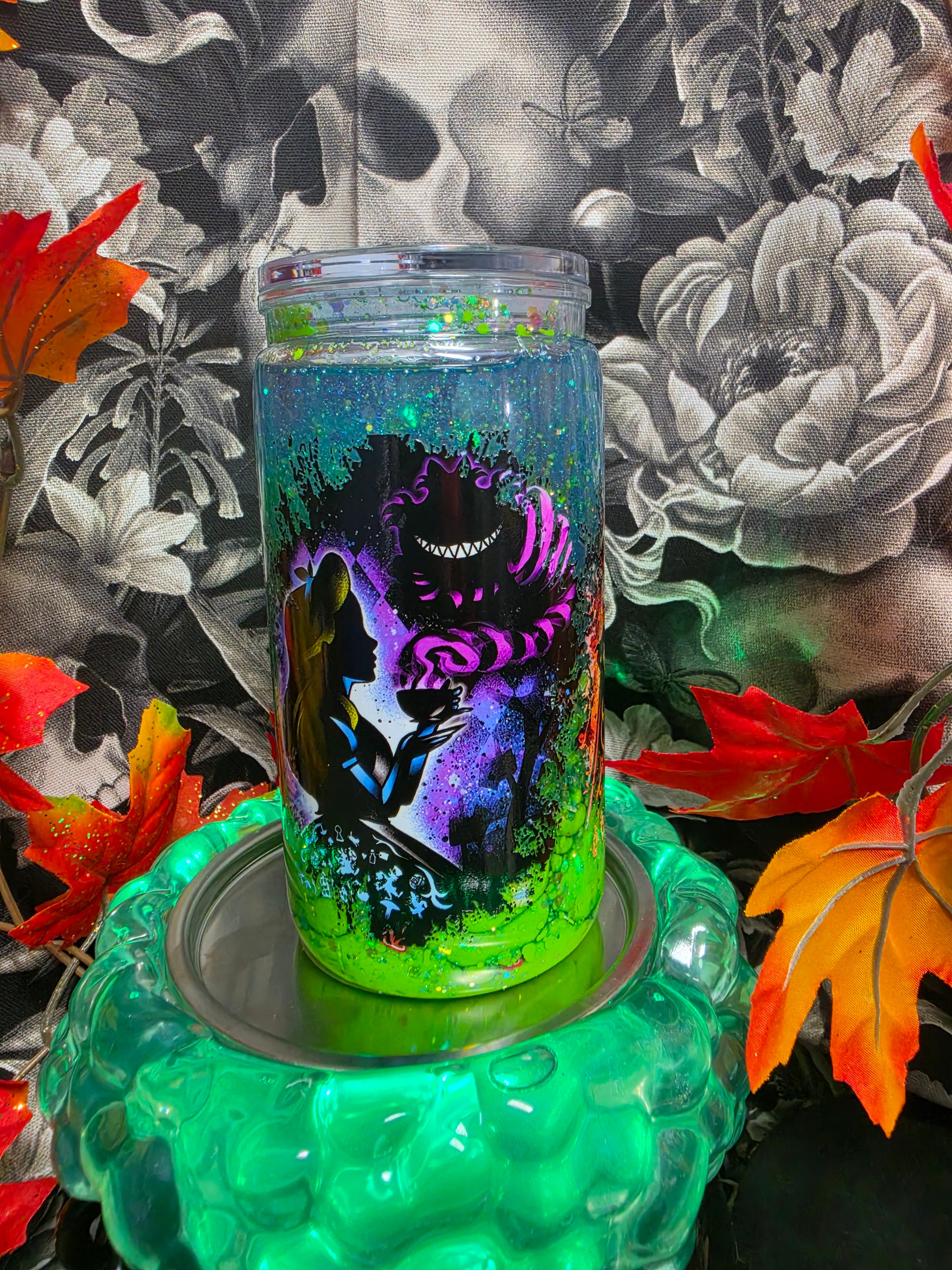 Custom Alice 16 oz snow globe tumbler