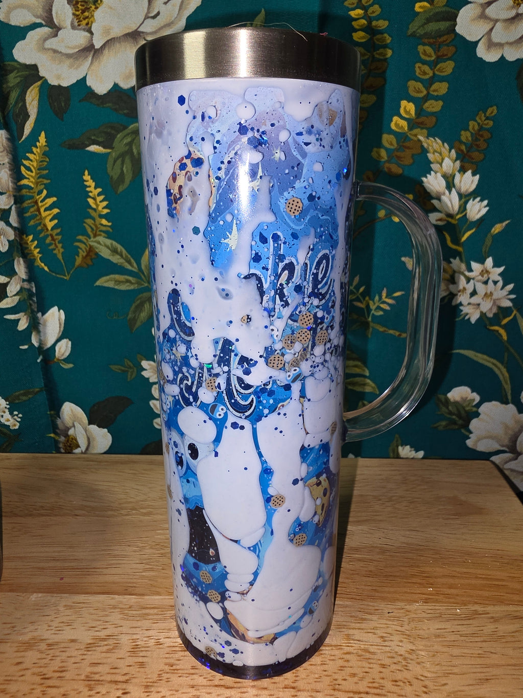 The Cookie with white milk lava 20z snow globe tumbler
