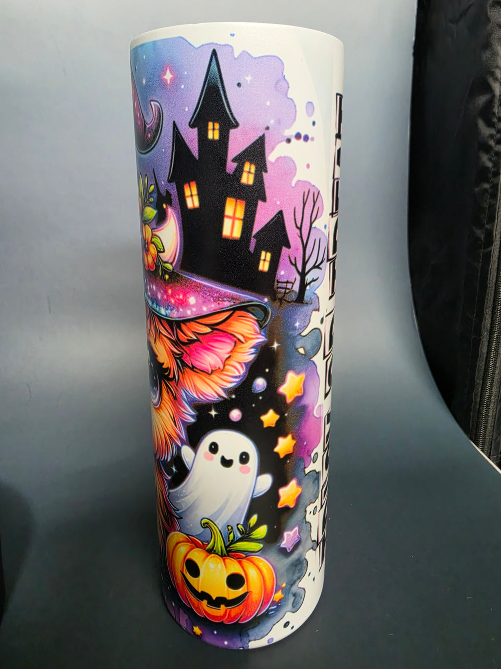 30oz Glow in the dark halloween cow tumbler