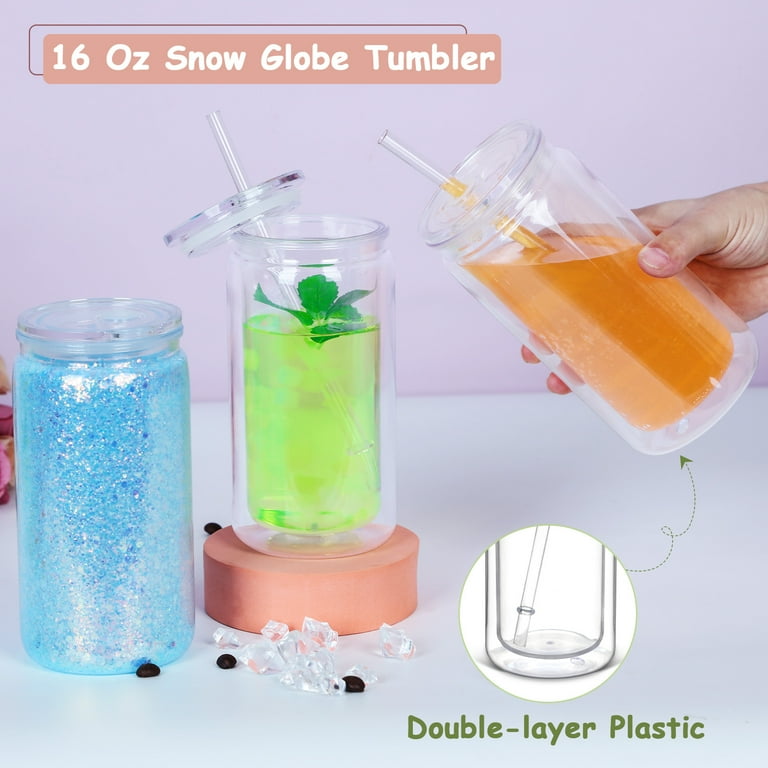 Customized 16oz snow globe tumbler